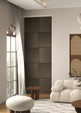 24" x 24" Wood Panels for Wall, 4 Pack Acoustic Panels, Sound Absorbing Slat Wall for Wall Decor, Home, Brown