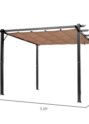 10' x 13' Outdoor Pergola Gazebo Backyard Canopy Cover Adjustable Sunshade, Gray