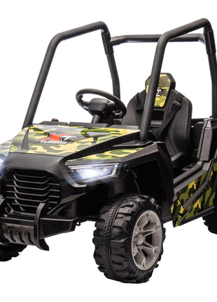 12V Kids Electric Car with Parent Remote Control, Spring Suspension, Soft Start, Music, LED Light, Safety Belt, Green