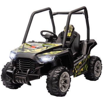 12V Kids Electric Car with Parent Remote Control, Spring Suspension, Soft Start, Music, LED Light, Safety Belt, Green