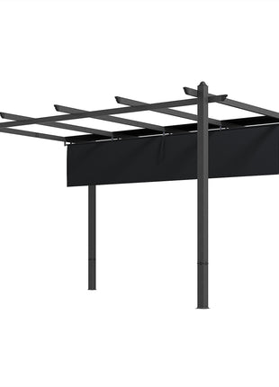 10' x 13' Retractable Pergola Canopy, Aluminum Pergola Sun Shade Shelter for Garden, Patio, Backyard, Deck, Gray