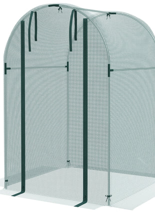 Galvanized Steel Crop Cage, Plant Protection Tent with Zippered Door, 4' x 4', Green