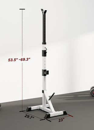 Pair of Adjustable Squat Rack Standard 53.5"-69.25" Barbell Rack Stand 440lbs Capacity, 2" Steel Heavy Duty Bench Press Rack, Support 3 Sets Barbells Storage