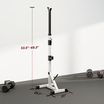 Pair of Adjustable Squat Rack Standard 53.5"-69.25" Barbell Rack Stand 440lbs Capacity, 2" Steel Heavy Duty Bench Press Rack, Support 3 Sets Barbells Storage