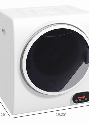 1.5 cu.ft Portable Compact Clothes Laundry Dryer with Intelligent Drying for Apartments Dorms RVs, 850W, White