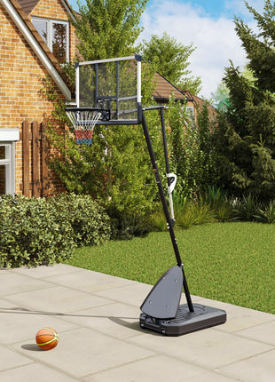 4.9-10' Basketball Stand, Freestanding Basketball System with 44" Shatterproof Backboard, Rebound System and Wheels