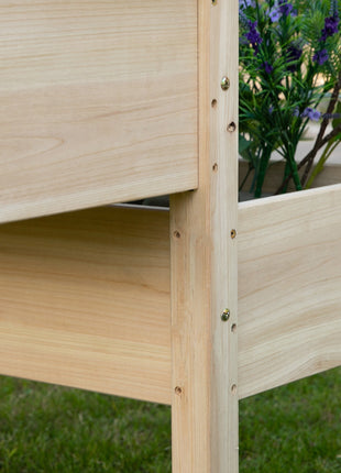Raised Garden Bed, 2-Tier Wood Planter Stand Plant Grow Box, 34"x34"x28"
