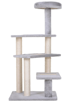 40" 5-Level Revolving Stair Cat Tree Scratcher Climbing Activity Tower with Play Center and Resting Perch - Gray