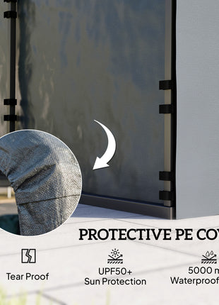Carport Replacement Sidewall Panel for 10' x 15' Carports, UPF50+ Waterproof Replacement Side Wall Cover, Dark Gray