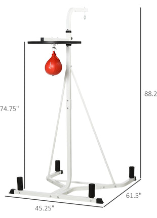 2 in 1 Punching Bag Stand, Adjustable Height Heavy Bag Stand with Weighted Base and Speed Bag, Freestanding for Home Gym