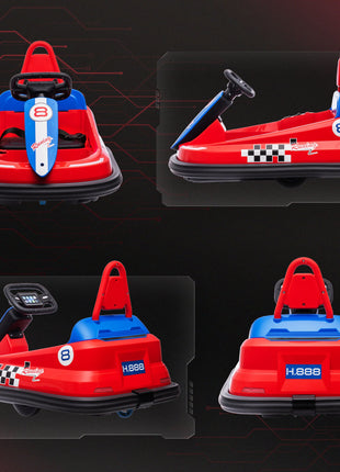 Bumper Car for Kids, 360° Rotation 6V Electric Ride On Bumper, Red