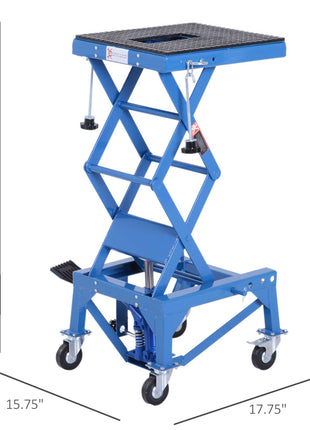 300 lbs Hydraulic Motorcycle Scissor Jack Lift Foot Step Wheels for Small Dirt Bikes