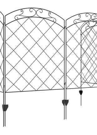 4 Pack Garden Fencing for Yard, Decorative Fence Panels as Animal Barrier and Flower Edging, Swirls