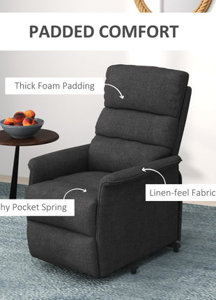 Power Lift Chair for Seniors, Electric Lift Recliner Chair with Remote Control, Side Pockets for Living Room, Black