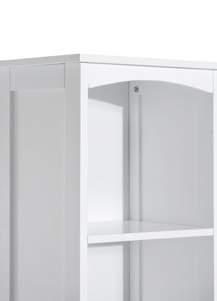 Bathroom Storage Cabinet, Free Standing Bathroom Storage Unit, Tall Linen Tower with 3-Tier Shelves and Drawer, White