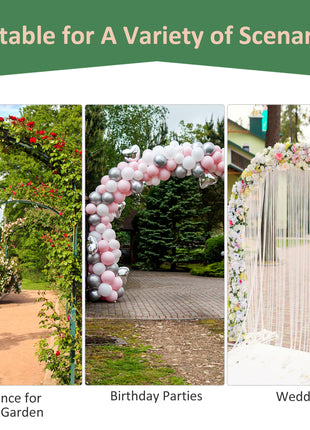 7Ft Garden Arch Arbor, Metal Arch Trellis for Climbing Vines, Garden Archway for Wedding, Bridal Party, Ceremony
