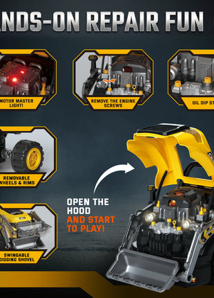 Truck Engine Toy, Kids Mechanic Repair Set with Spray, Lights, Sounds, Educational Excavator Gifts for 3-6 Years