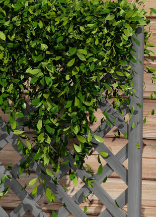 46" Wooden Planter with Trellis, Raised Garden Bed to Grow Vegetables, Herbs, Flowers for Backyard, Patio, Gray