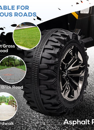 12V Kids Recharging Ride-on Electric ATV Quad w/ Realistic Headlights Wide Wheel, Yellow