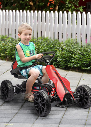 12V Electric Go Kart for Kids w/ Adjustable Speed, Red