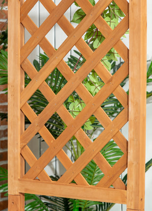 Patio Garden Bench, Wooden Bench, Outdoor Bench for Vines/Climbing Plants, Brown
