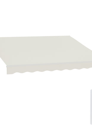 12' x 10' Electric Awning, Retractable Awning, UV Protection Sun Shade Shelter with Remote Controller and Manual Crank Handle for Deck, Balcony, Yard, Cream White