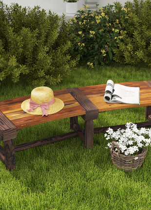 Wooden Garden Bench, Semicircular Round Outdoor Tree Bench, Wrap Around Park Bench for Yard, Patio, Deck, Lawn, Brown