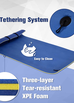 Roll-Up Pool Float Pad for Lakes, Oceans& Pools, Water Mat for Playing, Relaxing & Recreation - Blue