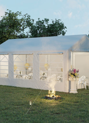 10' x 20' Heavy Duty Party Tent & Carport with Removable Sidewalls and Double Doors, Large Canopy Tent, Sun Shade Shelter, for Parties, Wedding, Outdoor Events, BBQ, White
