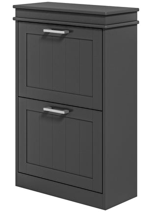 Modern Shoe Storage Cabinet with 2 Flip Drawers for 10 Pairs, Narrow Shoe Organizer for Entryway, Hallway, Black