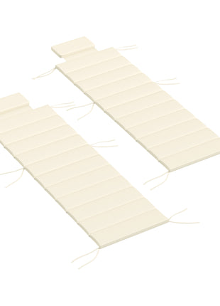 Foldable Chaise Lounge Cushion Set of 2, Outdoor Lounge Chair Cushion Set, UPF50+ 230gsm Olefin, 80" x 26" Cream White