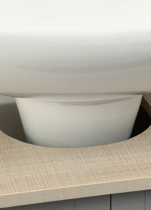 Pedestal Sink Storage Cabinet, Under Sink Cabinet, Bathroom Vanity Cabinet with Adjustable Shelf and Open Bottom Shelf, Gray