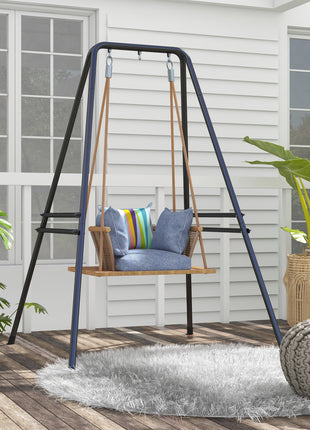 A-Shaped Hammock Chair Stand, Heavy Duty Swing Stand for Indoor & Outdoor Use, Max 330 lbs., Black