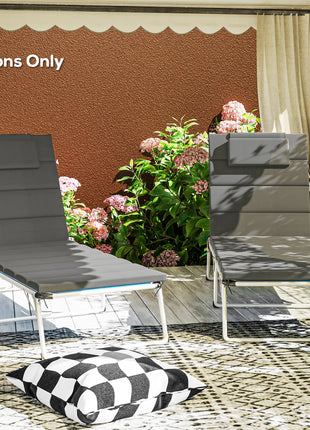Foldable Chaise Lounge Cushion Set of 2, Outdoor Lounge Chair Cushion Set, UPF50+ 230gsm Olefin, 80" x 26" Charcoal Gray