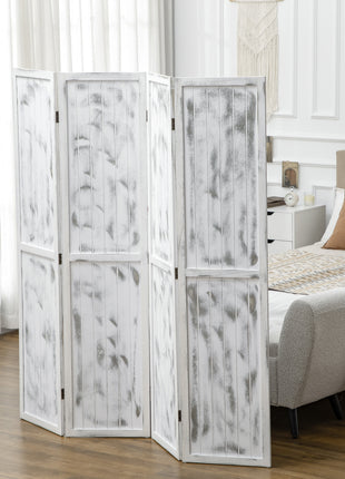 Screen Divider Room Divider Screen with Foldable Design for Indoor Bedroom Office 5.5' Rustic White