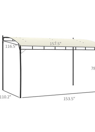 10' x 13' Outdoor Pergola Gazebo, Garden Sun Shade Shelter with Metal Frame for Porch, Patio, Deck, Backyard, Cream