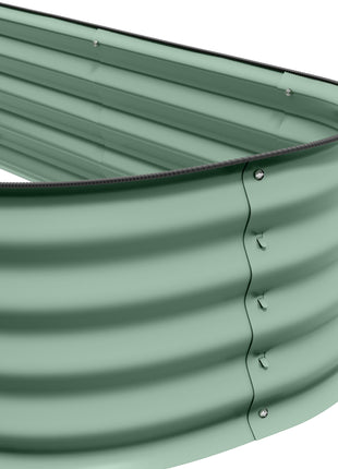6.4' x 2' x 1' Galvanized Raised Garden Bed Kit, Metal Planter Box with Safety Edging, Green