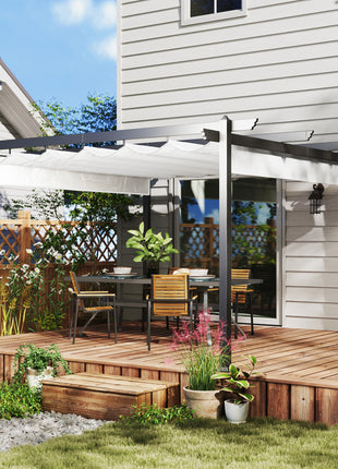 13' x 13' Aluminum Retractable Pergola Canopy, Outdoor Pergola for Garden, Patio, Backyard, Deck, White