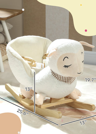 Baby Rocking Horse, Sheep Rocking Horse with Lullaby Song for Toddlers 18–36 Months, White