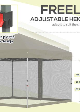 10' x 10' Pop Up Canopy Tent, Tents for Parties with Wheeled Carry Bag, Screen House Room, Height Adjustable Portable Gazebo, for Outdoor, Garden, Patio, Beige