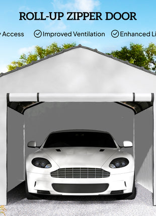Carport Replacement Sidewall Panel for 10' x 15' Carports, UPF50+ Waterproof Replacement Side Wall Cover, White