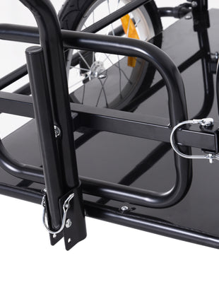 Foldable Bike Cargo Trailer Cart with Hitch, 88 lbs. Capacity, Black