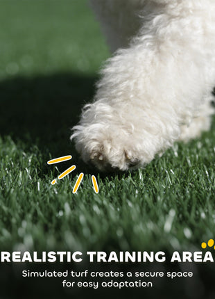 Dog Grass Pad with High Walls and Tray, Indoor Potty Tray for Puppy Training, Pee Pad Holder with Artificial Grass