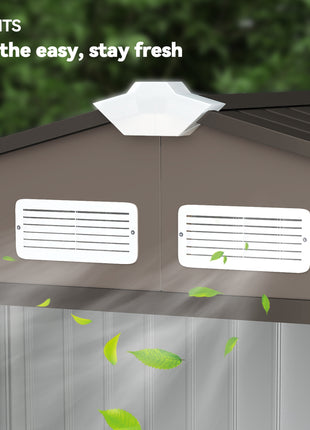7x4 Storage Shed, Outdoor Garden Tool Shed with Foundation Kit, Vents & Sliding Doors for Backyard Patio, Brown