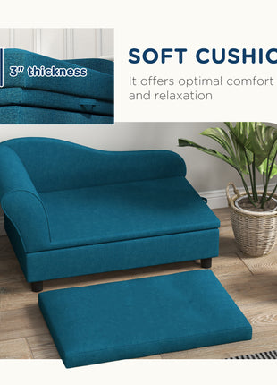 Pet Sofa Dog Sofa for Small Dogs with Storage, Dark Blue