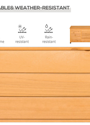 75 Gallon Wooden Deck Box, Outdoor Storage Container with Aerating Gap & Weather-Fighting Finish, Yellow