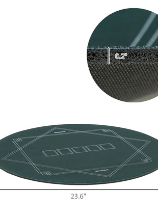 Poker Mat Texas Hold'em Poker Table Top with Non-Slip Bottom Dark Green