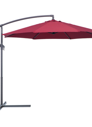 10' Cantilever Patio Umbrellas with UV and Water Resistant for Patio & Backyard Comfortable Red