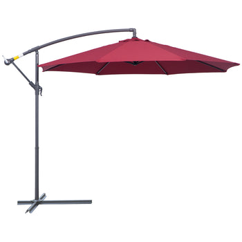 10' Cantilever Patio Umbrellas with UV and Water Resistant for Patio & Backyard Comfortable Red