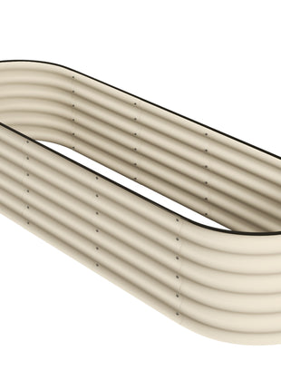6.4' x 2' x 1.4' Galvanized Raised Garden Bed Kit, Metal Planter Box with Safety Edging, Cream